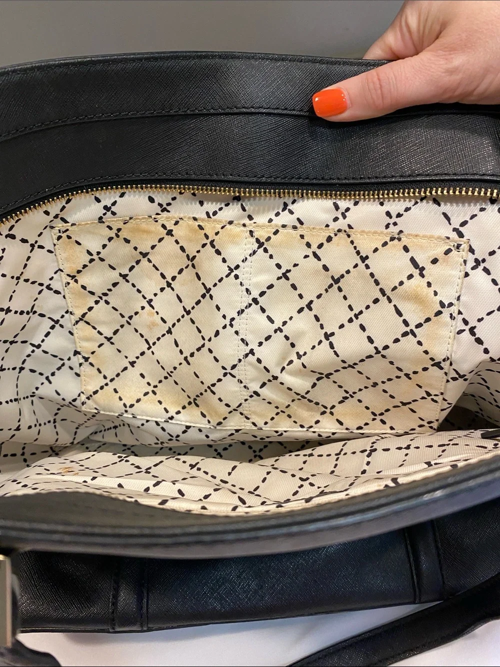 Kate Spade black cow leather tote
